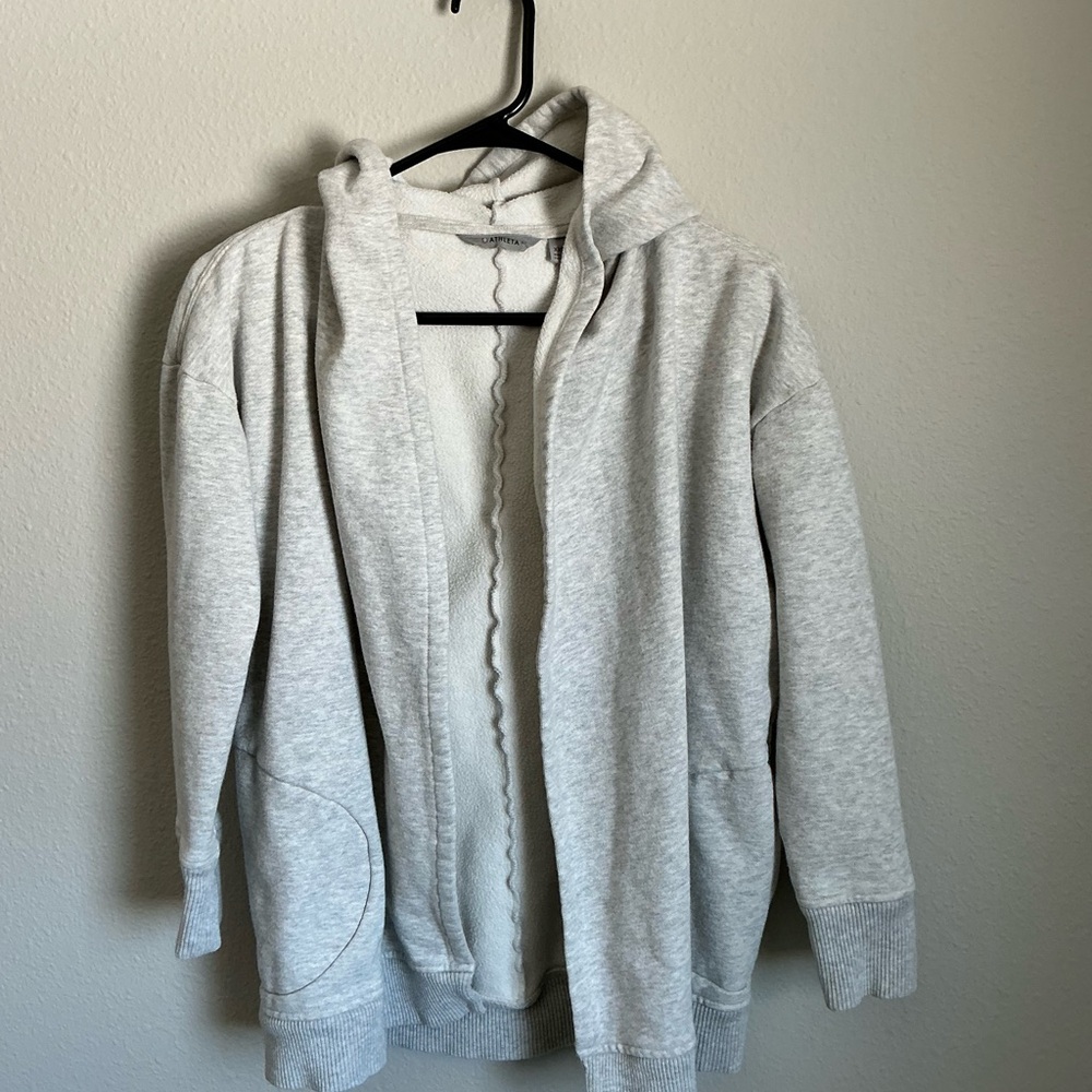 Athleta Light Gray Hooded Sweater